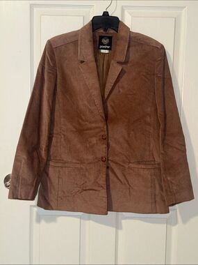 Corduroy Blazer Jacket Skirt Brown